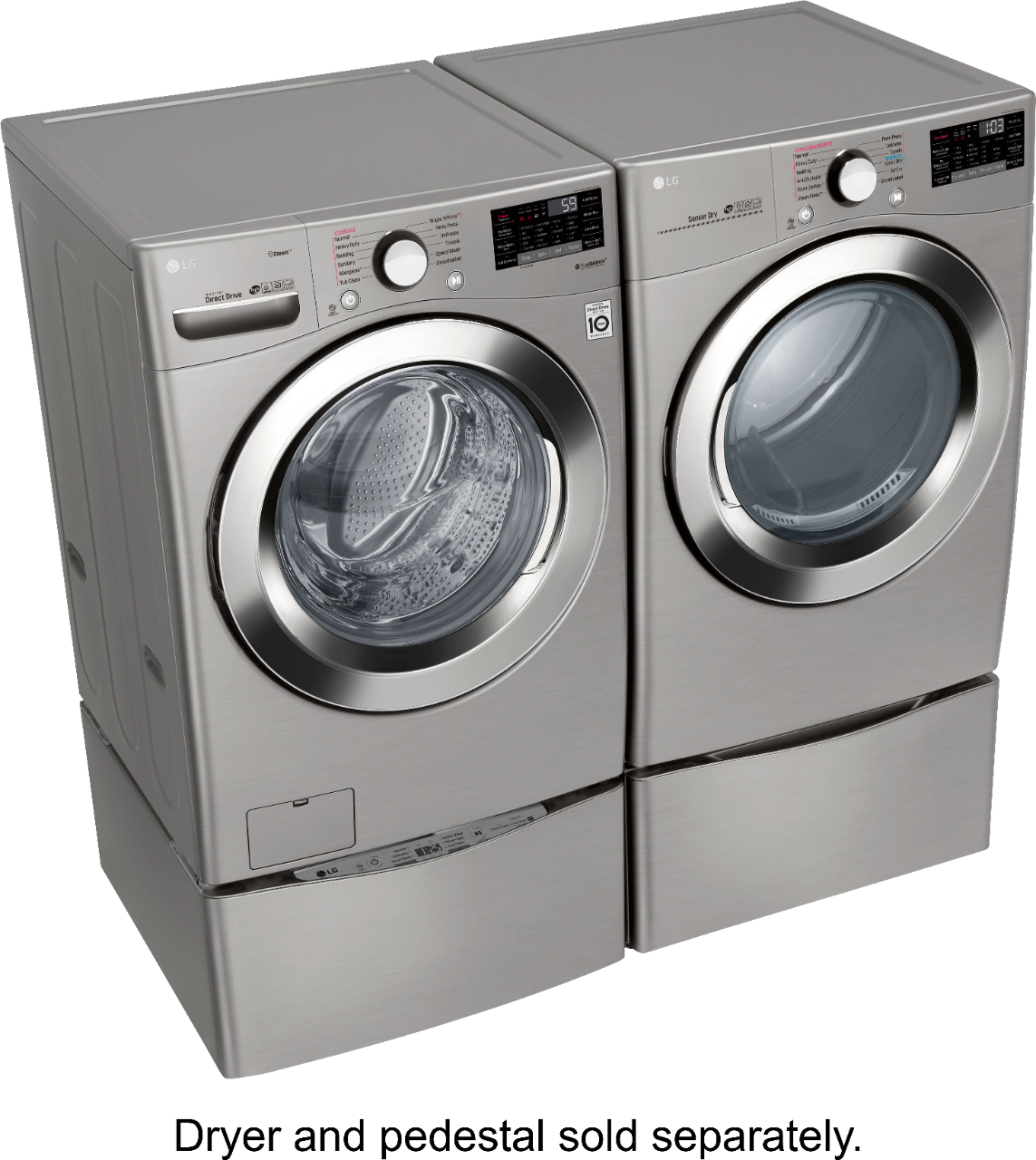 LG 4.5 Cu. Ft. Stackable SMART Front Load Washer in White with