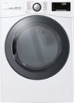 Front. LG - 7.4 Cu. Ft. Stackable Smart Electric Dryer with Steam and Sensor Dry - White.