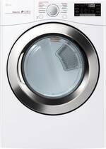 LG - 7.4 Cu. Ft. 12-Cycle Smart Wi-Fi Gas SteamDryer with Sensor Dry and TurboSteam - White - Front_Standard