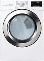 LG - 7.4 Cu. Ft. 12-Cycle Smart Wi-Fi Gas SteamDryer with Sensor Dry and TurboSteam - White - Front_Zoom