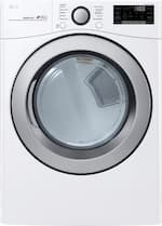 LG - 7.4 Cu. Ft. Stackable Smart Electric Dryer with Sensor Dry - White - Front_Standard