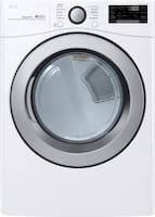 LG - 7.4 Cu. Ft. 10-Cycle Smart Wi-Fi Enabled Electric Dryer - White - Front_Zoom