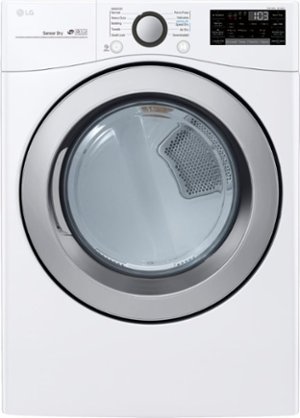 LG - 7.4 Cu. Ft. Stackable Smart Electric Dryer with Sensor Dry - White