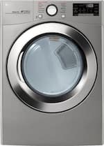 LG - 7.4 Cu. Ft. 12-Cycle Smart Wi-Fi Electric SteamDryer - Sensor Dry and TurboSteam - Graphite Steel - Front_Standard