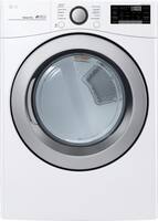 LG - 7.4 Cu. Ft. 10-Cycle Smart Wi-Fi Enabled Gas Dryer - White - Front_Zoom