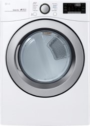 LG - 7.4 Cu. Ft. Stackable Smart Gas Dryer with Sensor Dry - White - Front_Zoom