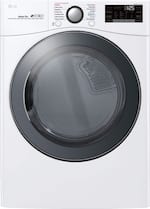 LG - 7.4 Cu. Ft. 14-Cycle Gas Dryer with Steam - White - Front_Standard
