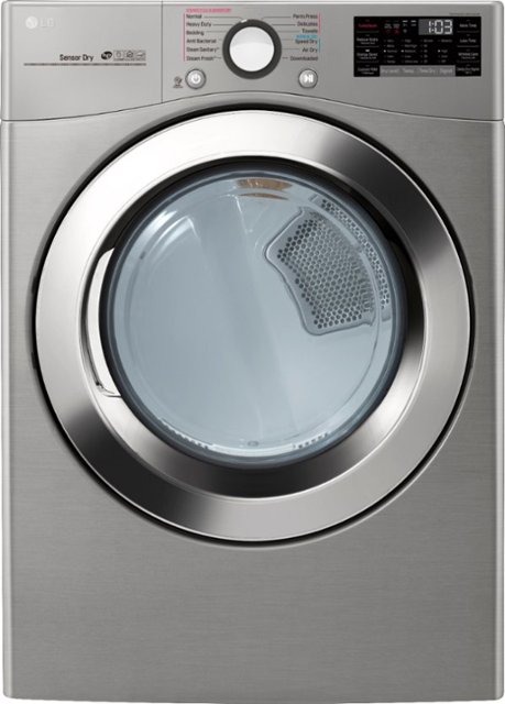 Front Zoom. LG - 7.4 Cu. Ft. 12-Cycle Smart Wi-Fi Gas SteamDryer with Sensor Dry and TurboSteam - Graphite steel.