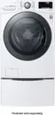 Angle. LG - 4.5 Cu. Ft. High-Efficiency Stackable Smart Front Load Washer with Steam and TurboWash 360 Technology - White.