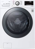 LG - 4.5 Cu. Ft. 14-Cycle Front-Loading Washer with Wifi, Steam and TurboWash 360 Technology - White - Front_Standard