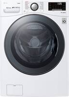 LG - 4.5 Cu. Ft. 14-Cycle Front-Loading Washer with Steam - White - Front_Zoom