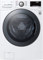LG - 4.5 Cu. Ft. High-Efficiency Stackable Smart Front Load Washer with Steam and TurboWash 360 Technology - White - Front_Zoom
