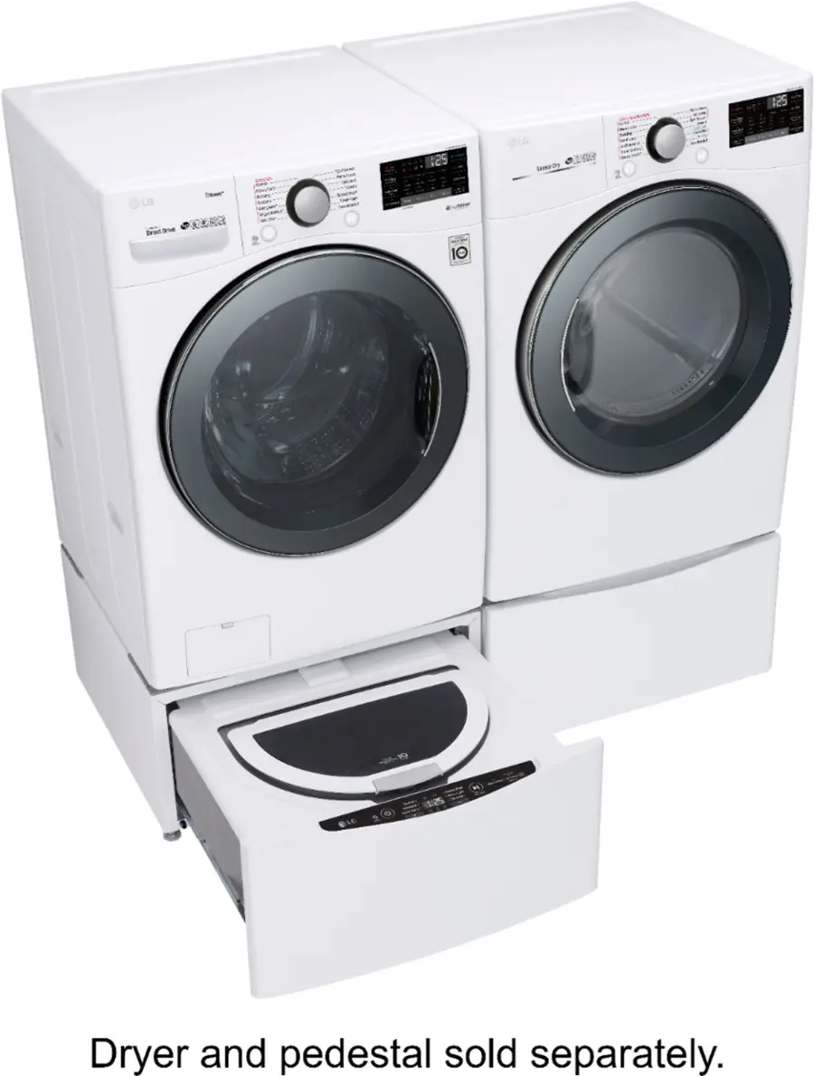 Alt View 18. LG - 4.5 Cu. Ft. High-Efficiency Stackable Smart Front Load Washer with Steam and TurboWash 360 Technology - White.