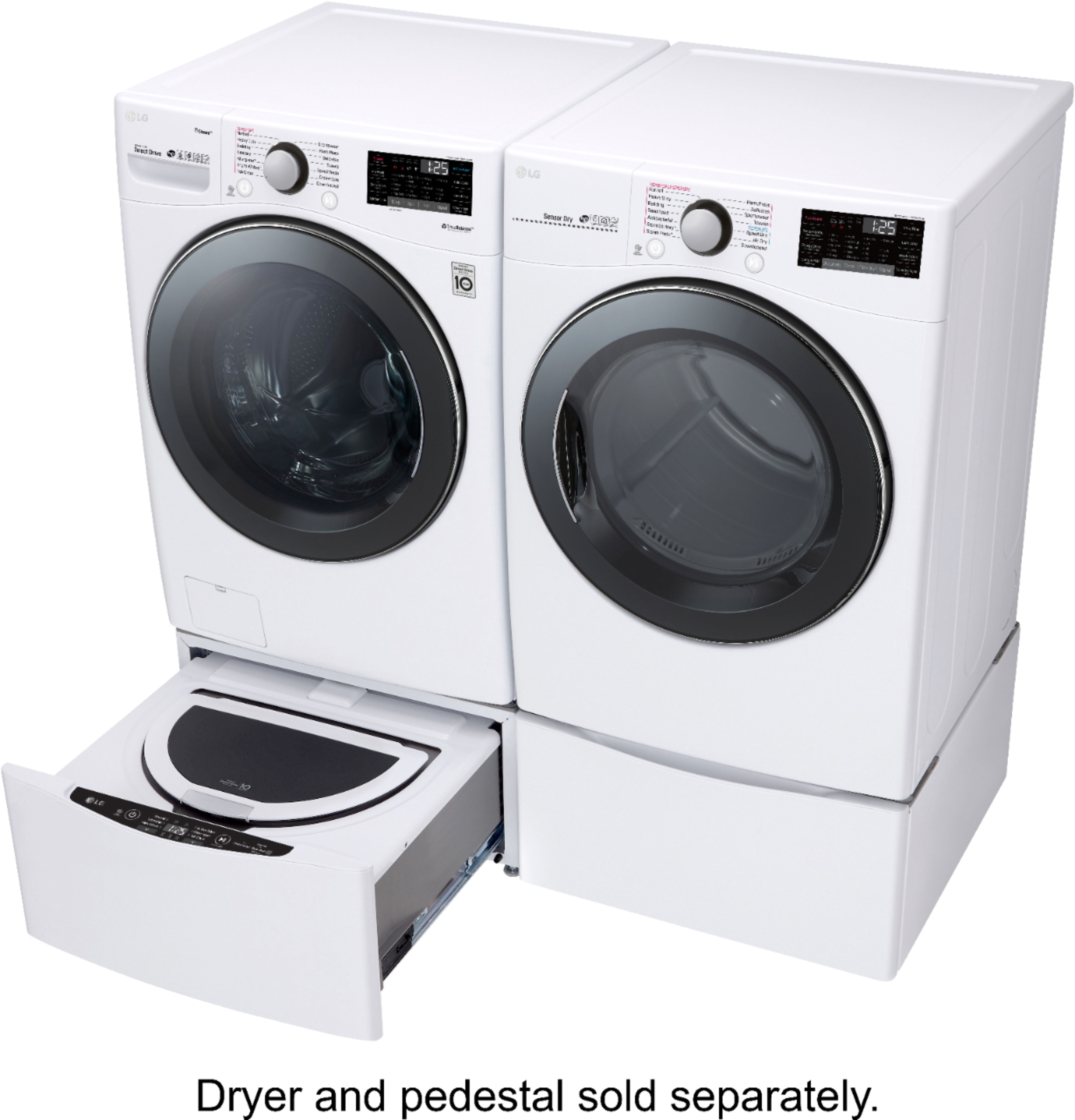  LG 4.5 Cubic Feet Ultra Large Capacity Smart Wi-Fi Enabled  Front Load Washer with TurboWash 360-Degree Technology and Built-In  Intelligence (White) : Appliances