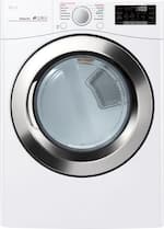 LG - 7.4 Cu. Ft. 12-Cycle Smart Wi-Fi Electric SteamDryer - Sensor Dry and TurboSteam - White - Front_Standard