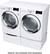 Left. LG - 7.4 Cu. Ft. 12-Cycle Smart Wi-Fi Electric SteamDryer - Sensor Dry and TurboSteam - White.
