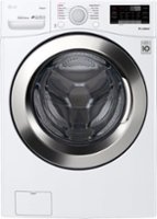 LG - 4.5 Cu. Ft. High Efficiency Stackable Smart Front-Load Washer with Steam and 6Motion Technology - White - Front_Zoom