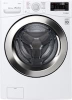 LG - 4.5 Cu. Ft. 12-Cycle Front-Loading Smart Wi-Fi Washer with Steam and 6Motion Technology - White - Front_Zoom