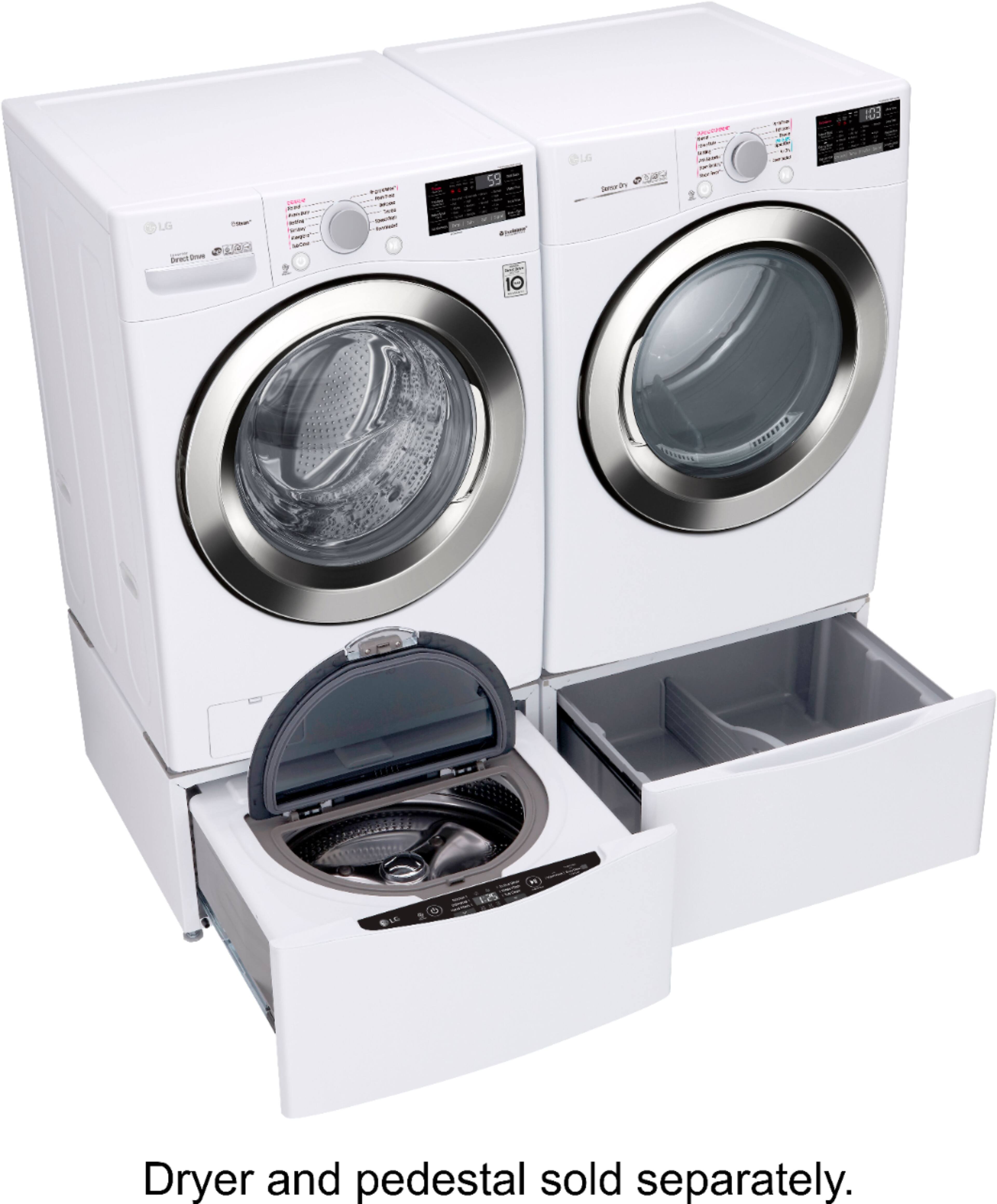 Alt View 11. LG - 4.5 Cu. Ft. High-Efficiency Stackable Smart Front Load Washer with Steam and 6Motion Technology - White.