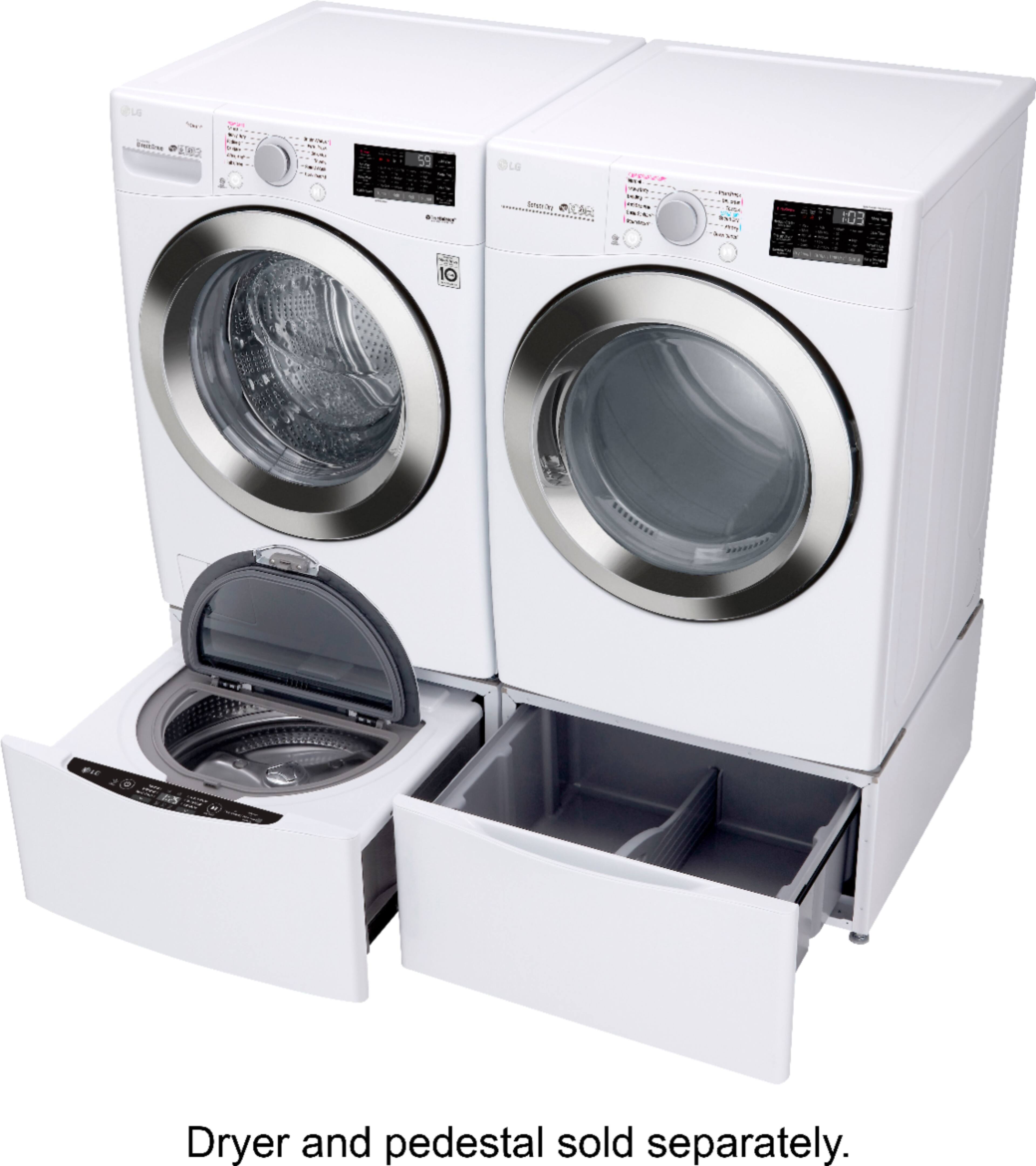 Alt View 12. LG - 4.5 Cu. Ft. High-Efficiency Stackable Smart Front Load Washer with Steam and 6Motion Technology - White.