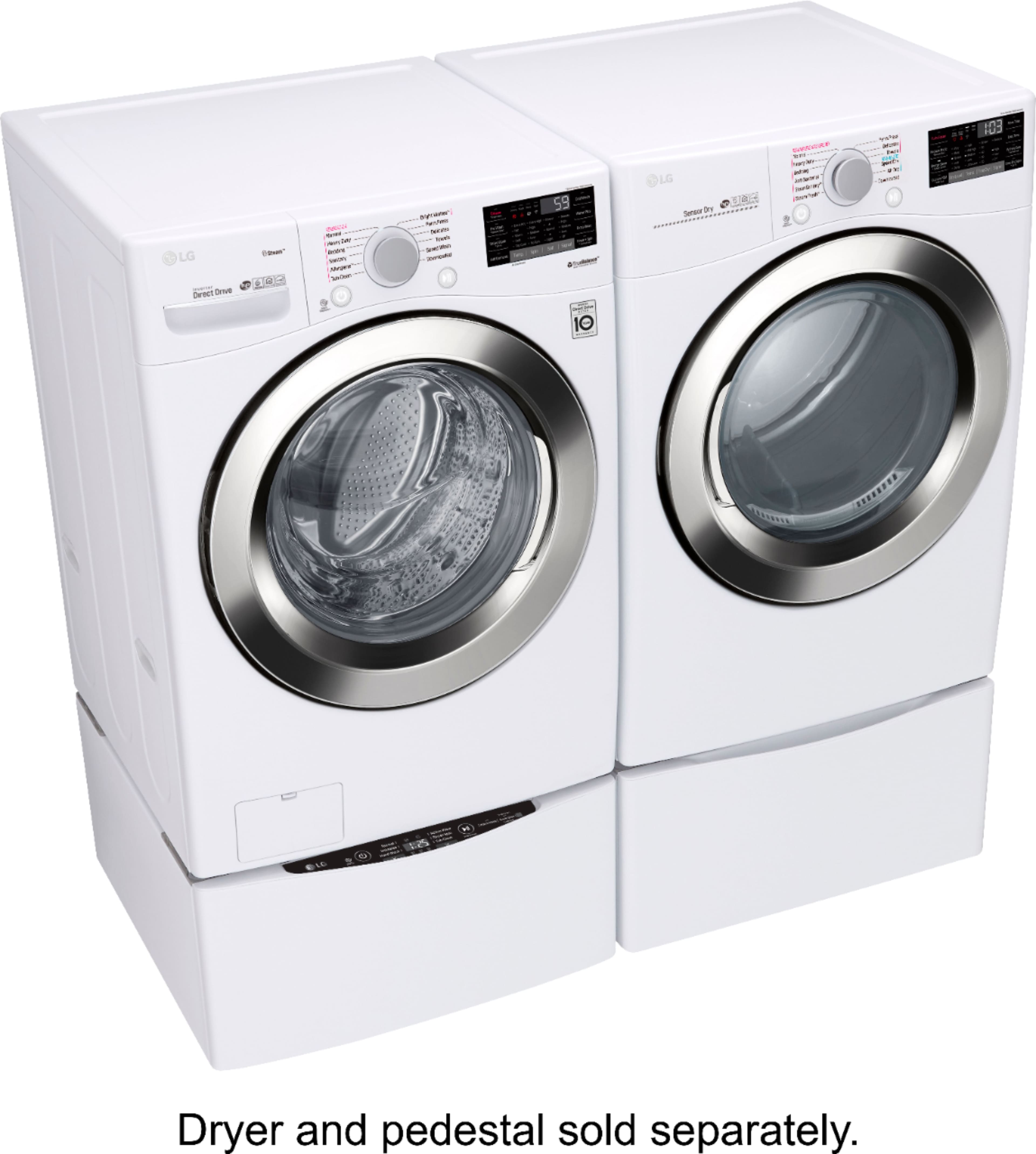 Alt View 15. LG - 4.5 Cu. Ft. High-Efficiency Stackable Smart Front Load Washer with Steam and 6Motion Technology - White.