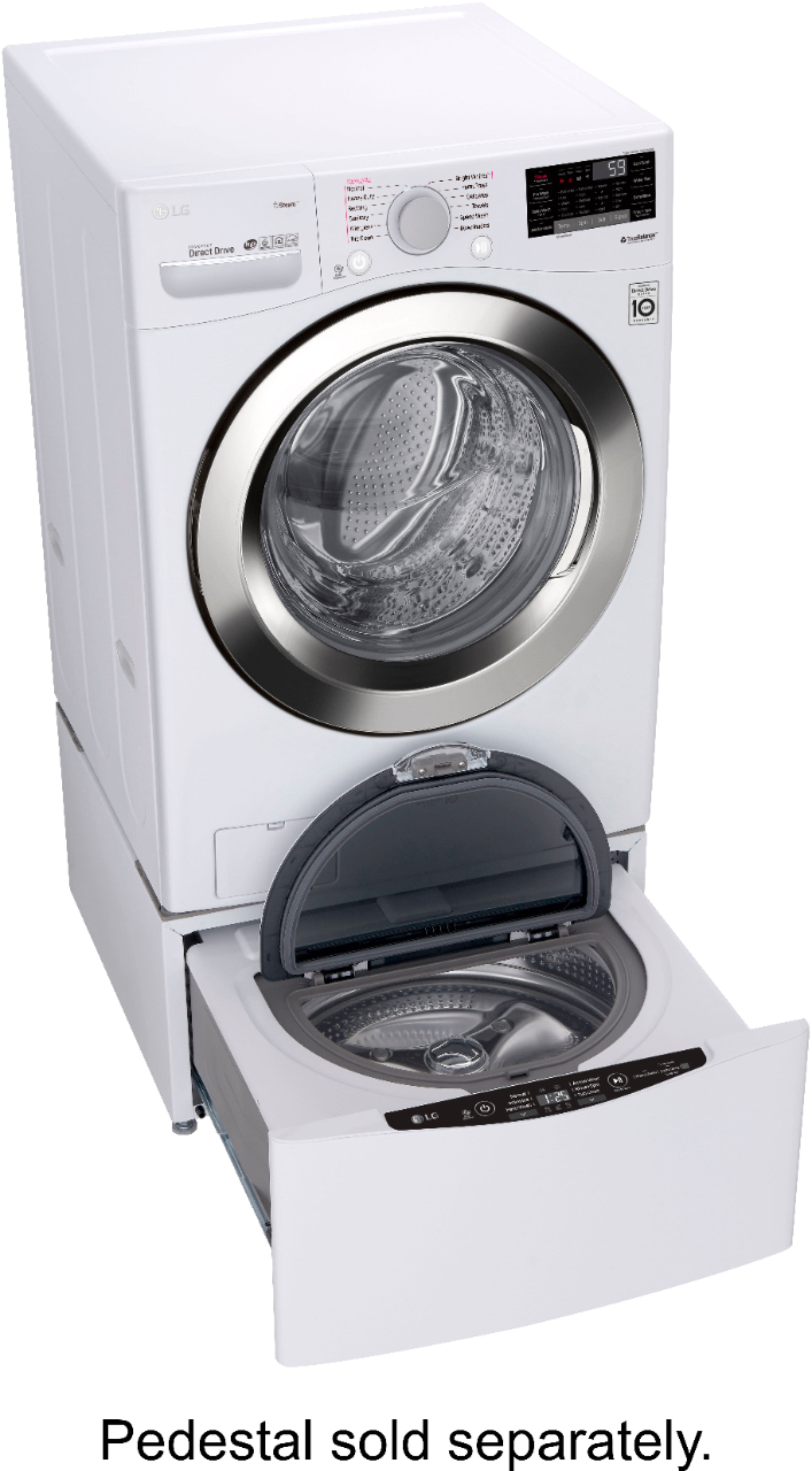 Alt View 1. LG - 4.5 Cu. Ft. High-Efficiency Stackable Smart Front Load Washer with Steam and 6Motion Technology - White.