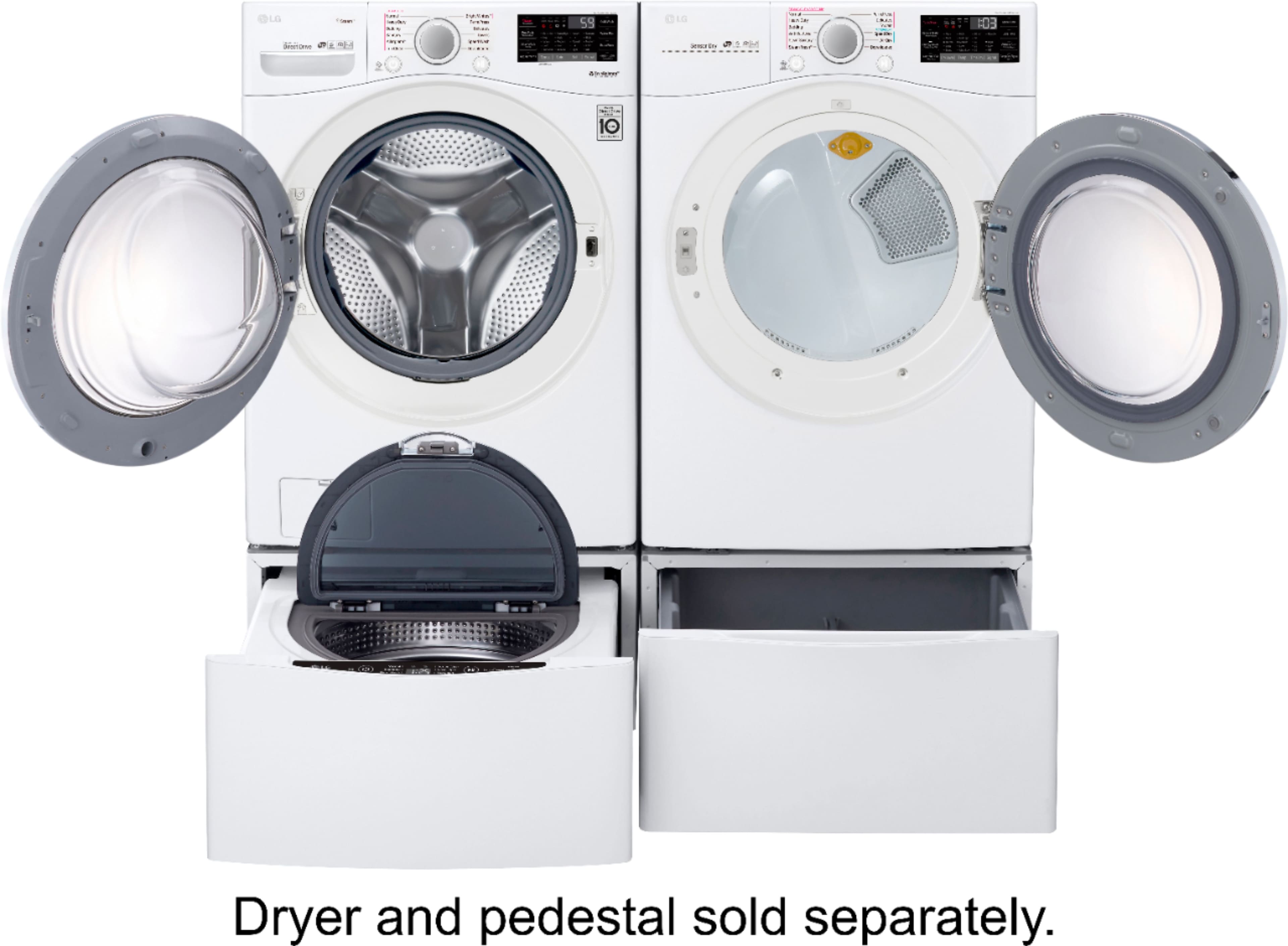 Alt View 5. LG - 4.5 Cu. Ft. High-Efficiency Stackable Smart Front Load Washer with Steam and 6Motion Technology - White.