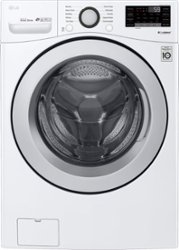 LG - 4.5 Cu. Ft. High-Efficiency Stackable Smart Front Load Washer with 6Motion Technology - White - Front_Zoom