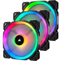 CORSAIR - LL Series RGB 120mm Computer Case Fan Kit with RGB Lighting Controller (3-pack) - Black - Front_Zoom