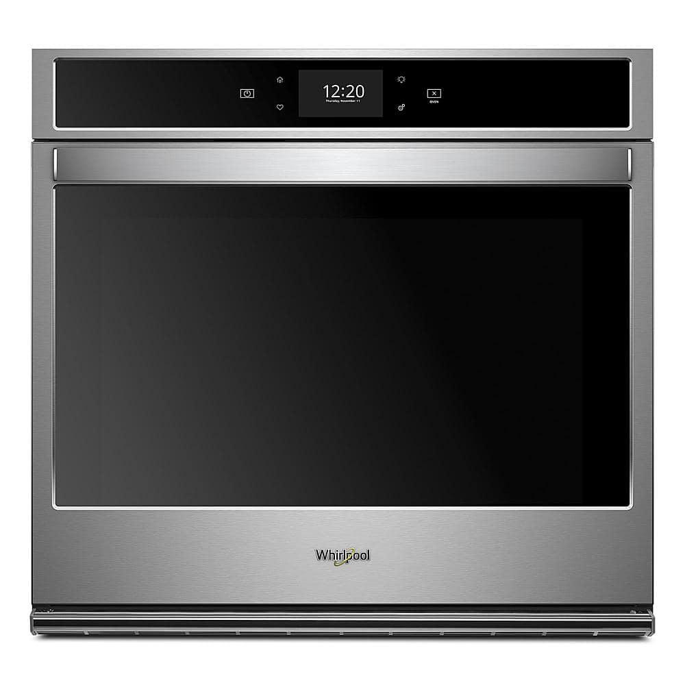 Front. Whirlpool - 30" Built-In Single Electric Convection Wall Oven with Air Fry when Connected - Stainless Steel.