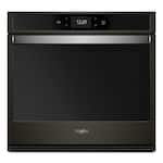 Whirlpool - 27" Built-In Single Electric Convection Wall Oven - Black stainless steel - Front_Standard