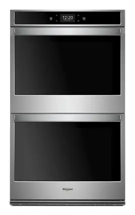 Front. Whirlpool - 30" Built-In Electric Convection Double Wall Oven with Air Fry when Connected - Stainless Steel.