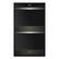 Front. Whirlpool - 27" Built-In Double Electric Convection Wall Oven - Black Stainless Steel.