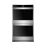 Front. Whirlpool - 27" Built-In Electric Convection Double Wall Oven with Air Fry when Connected - Stainless Steel.