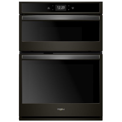 Whirlpool - 27" Double Electric Convection Wall Oven with Built-In Microwave - Black stainless steel