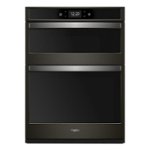 Front Zoom. Whirlpool - 27" Double Electric Convection Wall Oven with Built-In Microwave - Black Stainless Steel.