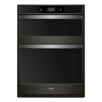Whirlpool - 27" Double Electric Convection Wall Oven with Built-In Microwave - Black Stainless Steel - Front_Zoom