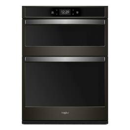 Whirlpool - 27" Double Electric Convection Wall Oven with Built-In Microwave - Black Stainless Steel