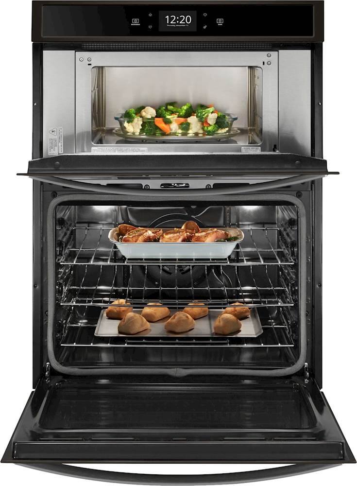 Alt View 12. Whirlpool - 27" Double Electric Convection Wall Oven with Built-In Microwave - Black Stainless Steel.