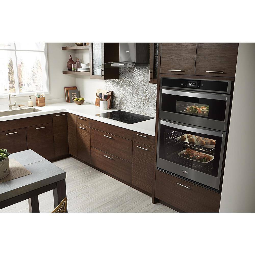 Alt View 1. Whirlpool - 27" Double Electric Convection Wall Oven with Built-In Microwave - Black Stainless Steel.