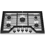 Whirlpool - 30" Gas Cooktop - Stainless steel - Front_Standard