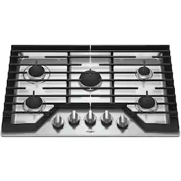 Whirlpool - 30" Gas Cooktop - Stainless Steel