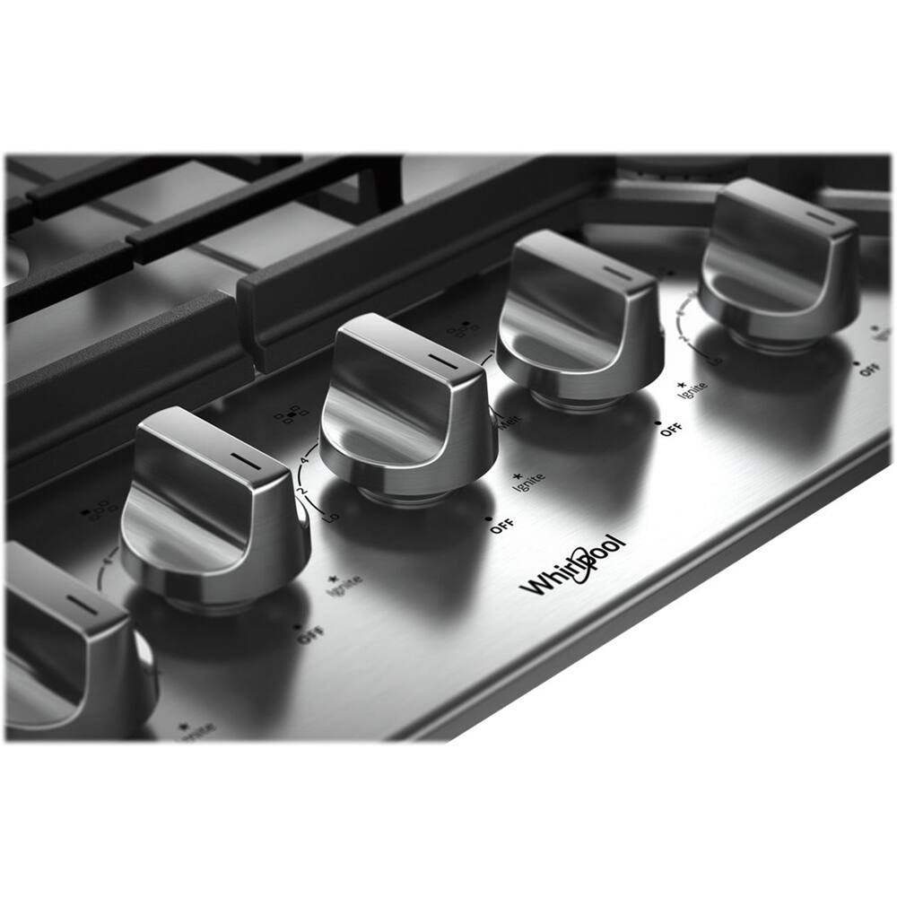 Alt View 11. Whirlpool - 30" Gas Cooktop - Stainless Steel.
