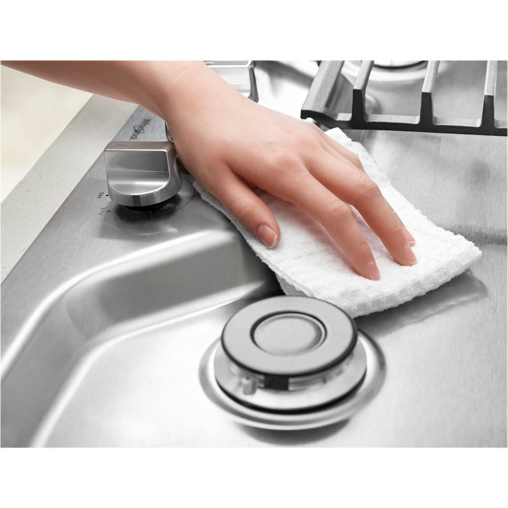 Alt View 14. Whirlpool - 30" Gas Cooktop - Stainless Steel.