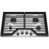 Whirlpool - 30" Gas Cooktop - Stainless Steel - Front_Zoom