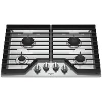 Whirlpool - 30" Gas Cooktop - Stainless Steel - Front_Zoom