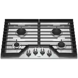 Whirlpool - 30" Gas Cooktop - Stainless Steel