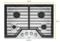 Alt View Zoom 11. Whirlpool - 30" Gas Cooktop - Stainless steel.