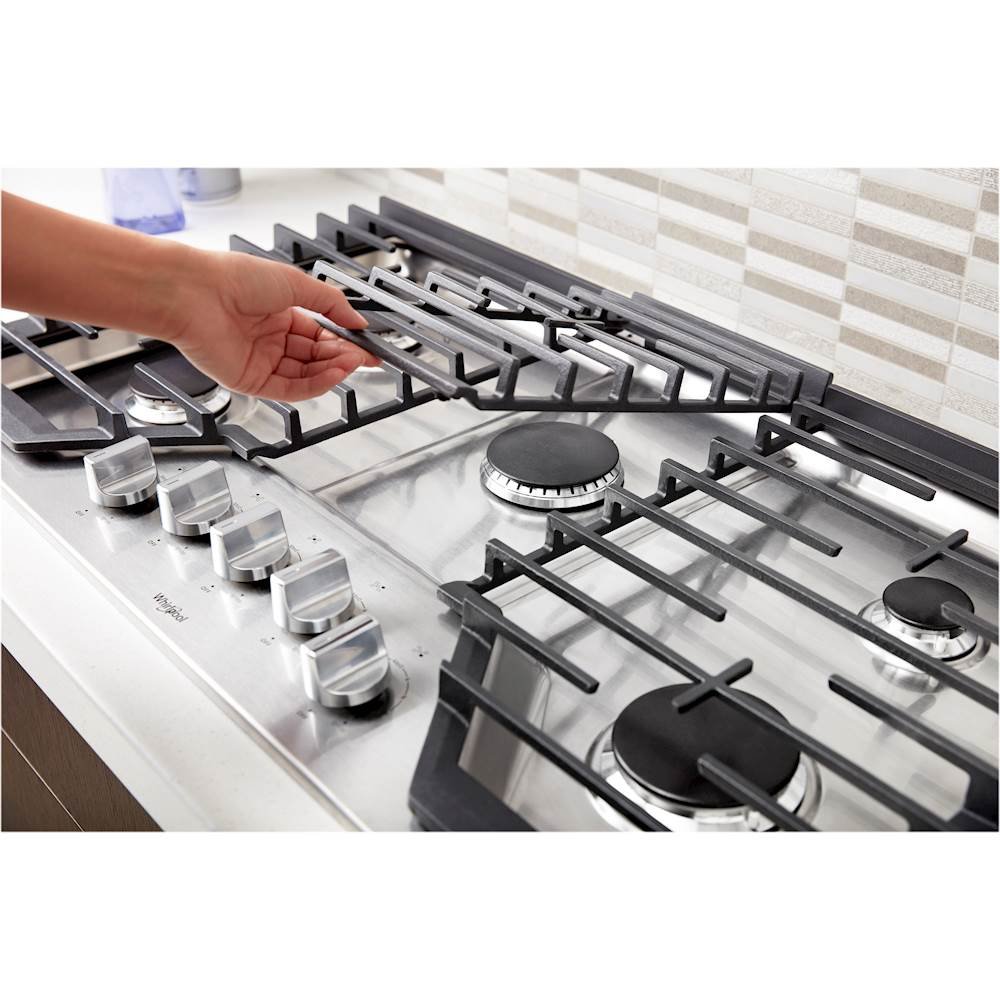 Zoom in on Alt View Zoom 15. Whirlpool - 36" Gas Cooktop - Stainless steel.