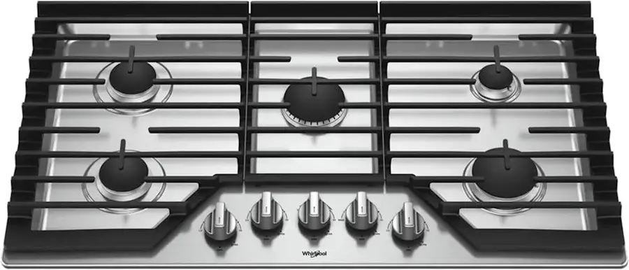 Alt View 18. Whirlpool - 36" Gas Cooktop - Stainless Steel.